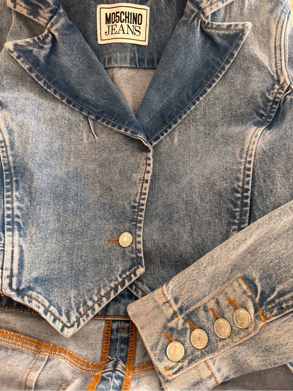 Moschino Light Blue Fishtail Denim Jacket - Picture 6 of 10